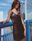 Vela Silk Slip Dress in Jaguar Stars