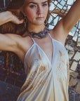 Silk Halter Dress in Dueling Jaguars