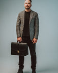 Leather Briefcase No. 99 - Black