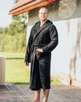Unisex Hooded Bamboo Terry Bathrobe