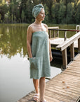 Spa Wrap for Women in Bamboo Terry