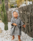 Short Sleeve Toddler Poncho with Koala Hood