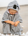 Short Sleeve Toddler Poncho with Koala Hood