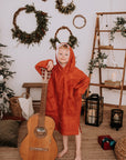 Toddler Bamboo Terry Hooded Poncho with Pockets