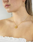 Sun Shell Pearl Locket Necklace