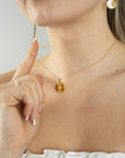 Sun Shell Pearl Locket Necklace