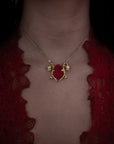 Gold Cursed Bloom Rose Gemstone Necklace