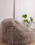 Natural Sheepskin Beanbag - Greige