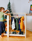 Montessori Wooden Wardrobe Set: Ideal Child Clothing Organizer-0