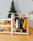 Montessori Wooden Wardrobe Set: Ideal Child Clothing Organizer-1