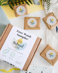 Face Wash Sample Pack | 4 x 15g Natural Facial Cleansing Bars | Vegan, Plastic-Free Skincare | Perfect Travel & Trial Set