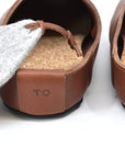 Brown Slippers with Leather Upper and Cork Footbed