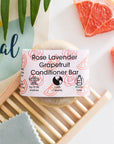 Rose, Grapefruit & Lavender Solid Conditioner Bar | Natural Hair Conditioner for All Hair Types | Vegan, Plastic-Free Hair Care
