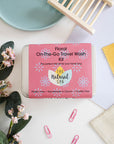 Floral Mini Travel Wash Kit | Natural “On the Go” Shampoo, Conditioner & SoapSet | Vegan, Plastic-Free Hair Care | Perfect Travel Gift