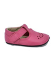 Kids Fuchsia Leather Slippers