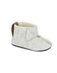 Kids White Wool and Felt Slippers