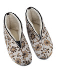 Natural Felt and Sheep's Wool Slippers Trolla - Floral Pattern