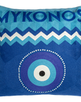 Mykonos Evil Eye Needlepoint Pillow