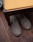 Natural Felt Slippers Beige with Dots