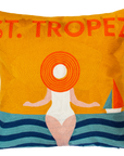 St. Tropez Palm Needlepoint Pillow
