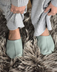 Mint Leather Indoor Slippers