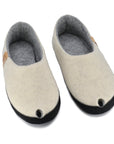 Natural White Wool Slippers