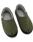 Moss Green Closed Toe Slippers