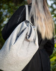 Upcycled Light Grey Shoulder Bag
