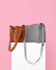 Light Grey Leather Shoulder Bag