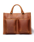 Premium Dagmar leather briefcase, vintage messenger bag for laptop, stylish and durable high-quality crazy horse leather by Steel Horse Leather at brixbailey.com
