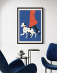 Premium Dalmatian retro dog print, nostalgic classic style with contemporary flair, luxury A5 to A0 sizes, framed options available by Little Egret Design at brixbailey.com