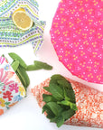 *Made with Liberty Fabric Set of 3 Handmade Beeswax Wraps