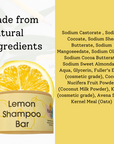 Lemon Shampoo Bar | Natural Hair Wash for All Hair Types | Vegan, Plastic-Free Hair Care