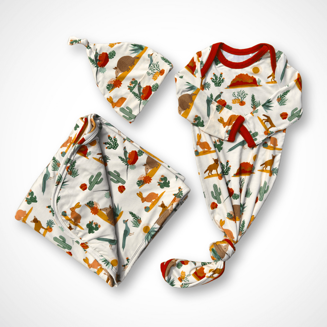 Desert Friends Gown & Swaddle Set + Gift Box