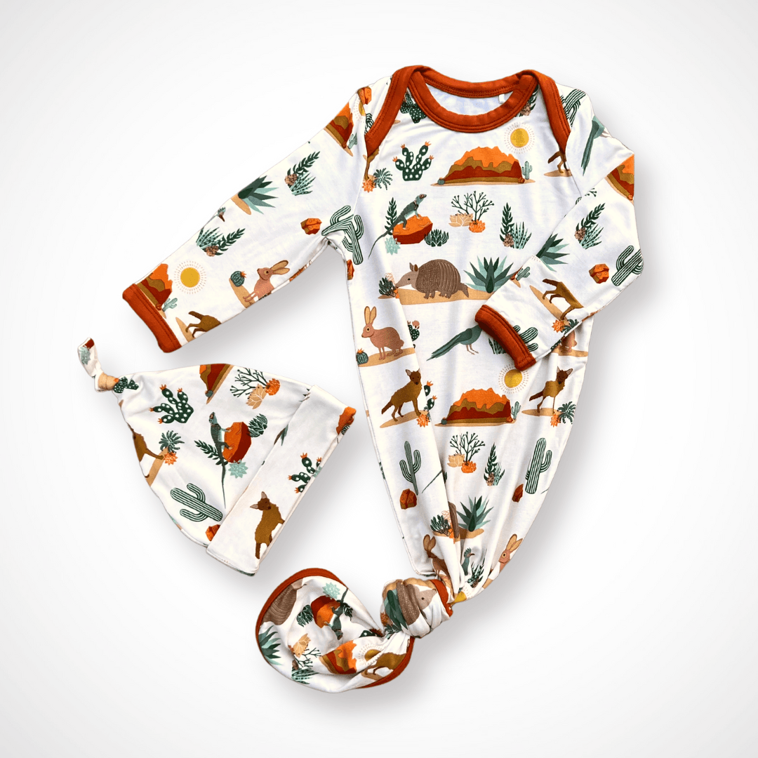 Desert Friends Gown & Swaddle Set + Gift Box