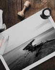 DISCOVER THE SERENITY OF DIAFANI: A CAPTIVATING BLACK AND WHITE LANDSCAPE PRINT by George Tatakis at brixbailey.com