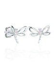 Minimalist Dragonfly Earrings with Pink Opal Nanocrystals by Dondella at www.brixbailey.com