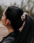 Luxury Silk Hair Scrunchie in Beige