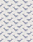 Whale Wallpaper in Soft Blue