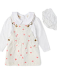 Cream Pink Heart Print Dress