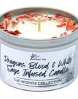 Dragons Blood & White Sage Crystal Infused Scented Candle - The Incense Collection