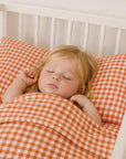drap plat 80x110 coton bio vichy bébé papate
