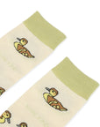 Save the Ducklings Bamboo Socks in White and Green
