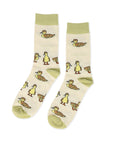 Save the Ducklings Bamboo Socks in White and Green