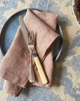 Dusky Pink Linen Napkin - 45 x 45cm, pack of 2