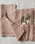 Dusky Pink Cutlery Pocket - pack of 2