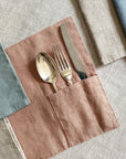 Dusky Pink Cutlery Pocket - pack of 2
