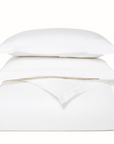 Luxury white organic cotton percale duvet cover, premium 100% extra long staple cotton, breathable and durable, stylish and soft by Karpāsa London at brixbailey.com