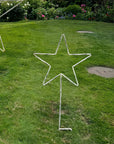Garden Stars On Ground Spikes / Metal Star Ornaments / Lawn Decor