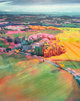 Boxfields at Dawn luxury fine art giclee print, premium large-scale contemporary landscape artwork, Wiltshire countryside, limited edition, hand-signed by Michael Sutherland Art at brixbailey.com